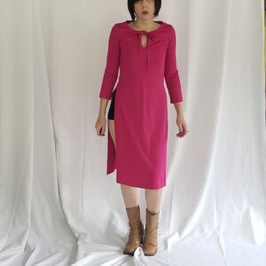 70s/80s Pink‎ High Slit Disco Dress